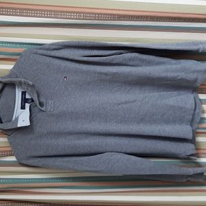 Men's Tommy Hilfiger Button Down Sweater - Grey - Size Large